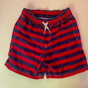 Hanna Andersson boys swim trunks size 130 navy and red. VGUC.